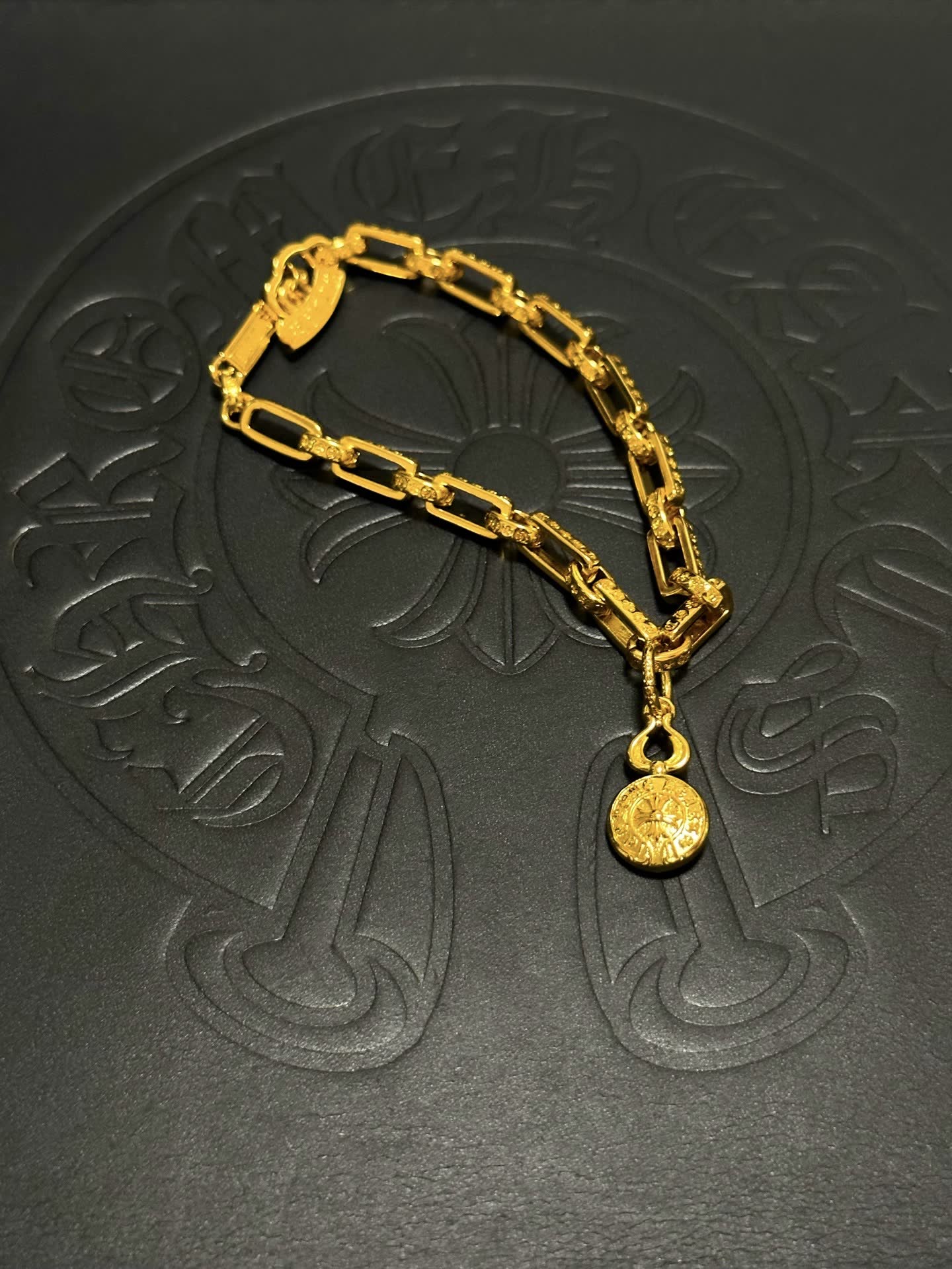 Chrome Hearts Gold Bracelet with Medallion